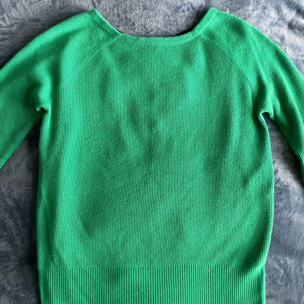 Green Women's Sweater with detail on back